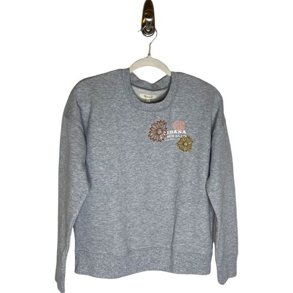 NWT Madewell Ikebana Fiore Embroidered Mainstay Crewneck Sweatshirt - Picture 2 of 10